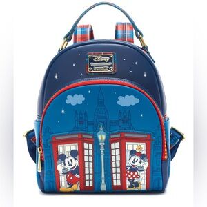 Loungefly Disney Mickey and Minnie London City Mini Backpack